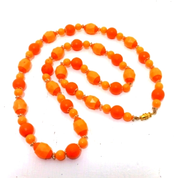 G-23 VINTAGE COSTUME ORANGE TONED JEWELRY LOT - Picture 9 of 10